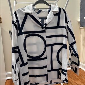 SHEIN Black and White Abstract Men's Shirt